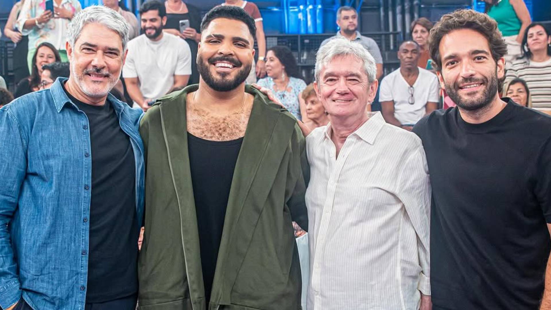 William Bonner, Humberto Carrão e Paulo Vieira no Altas Horas