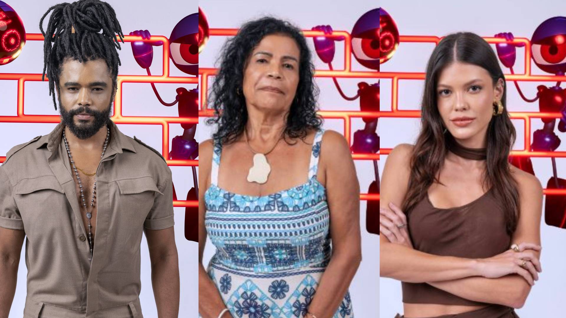 Diogo Almeida, Vilma e Vitória no Paredão do BBB 25