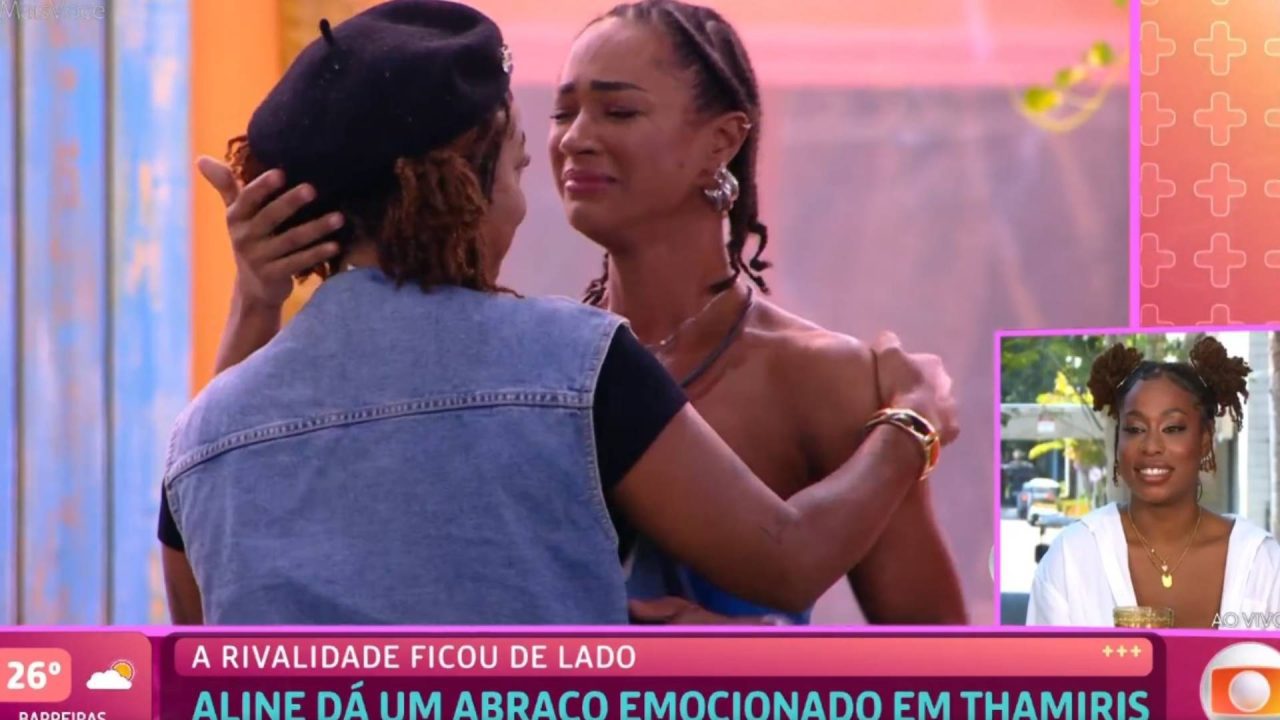 Abraço de Aline e Thamiris no BBB 25