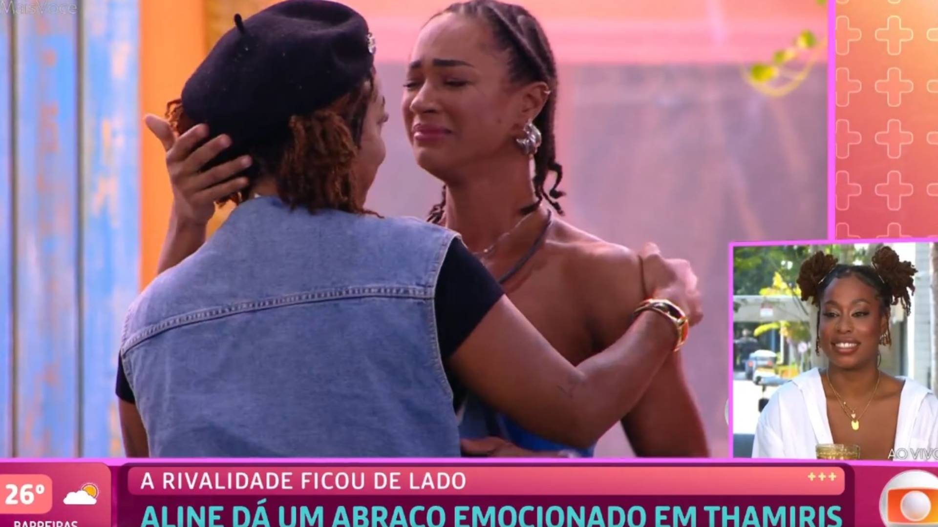 Abraço de Aline e Thamiris no BBB 25
