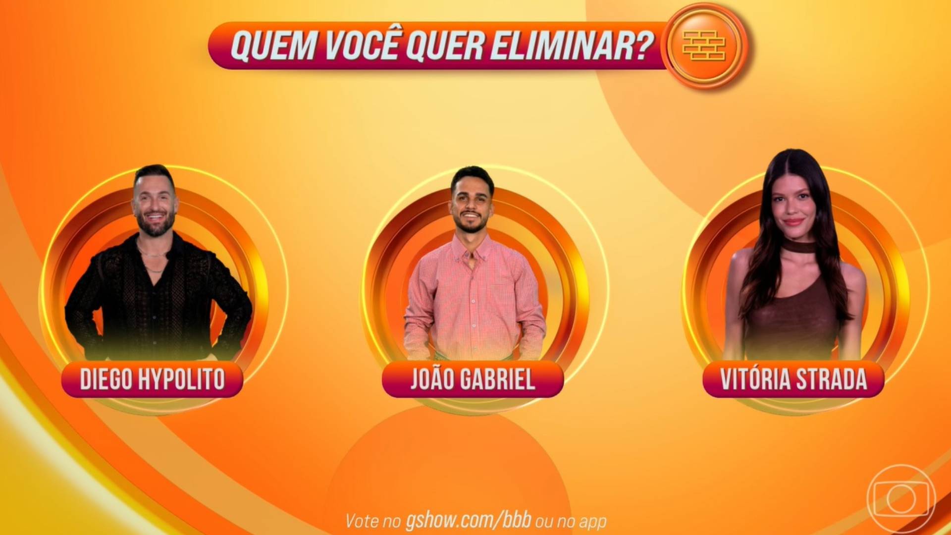 Diego Hypolito, João Gabriel e Vitória Strada no Paredão do BBB 25
