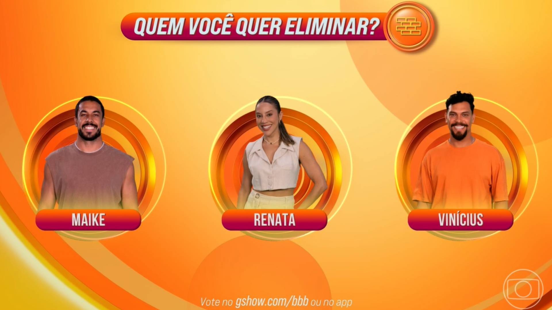 Maike, Renata e Vinícius no Paredão do BBB 25