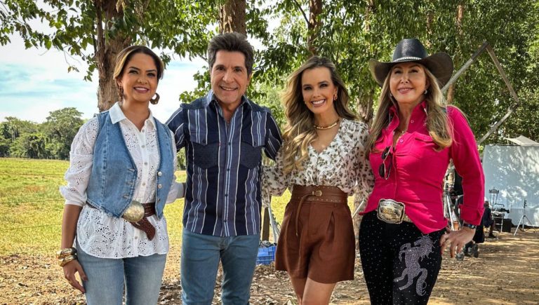 Jayne, Maria Cecília e Thaeme no Viver Sertanejo