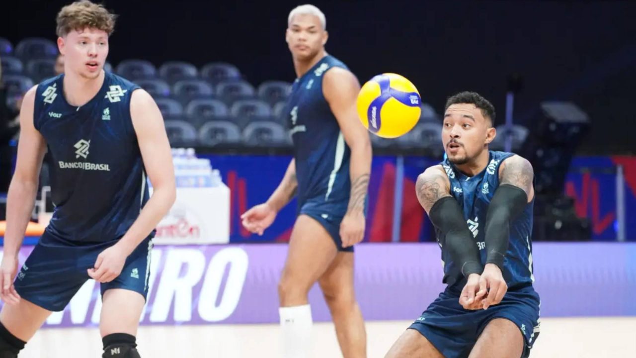 Maique, Darlan e Lucas Bermann na preparação da Seleção Brasileira de Vôlei para a VNL 2025