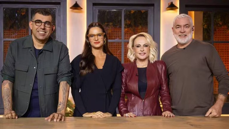 Ana Maria Braga com os mentores de Chef de Alto Nível Jefferson Rueda, Renata Vanzetto e Alex Atala