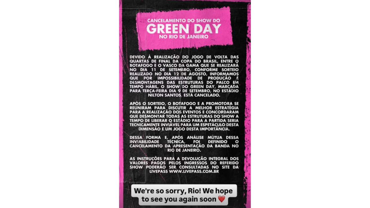 Pronunciamento Green Day