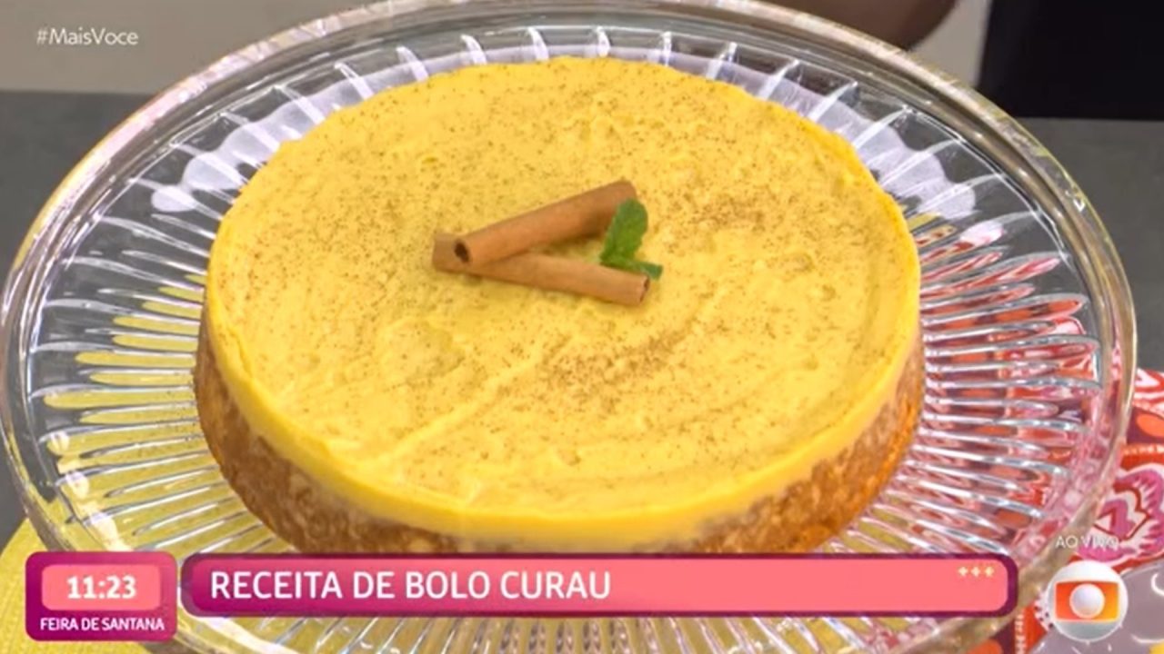 Receita de Bolo curau no Mais Você