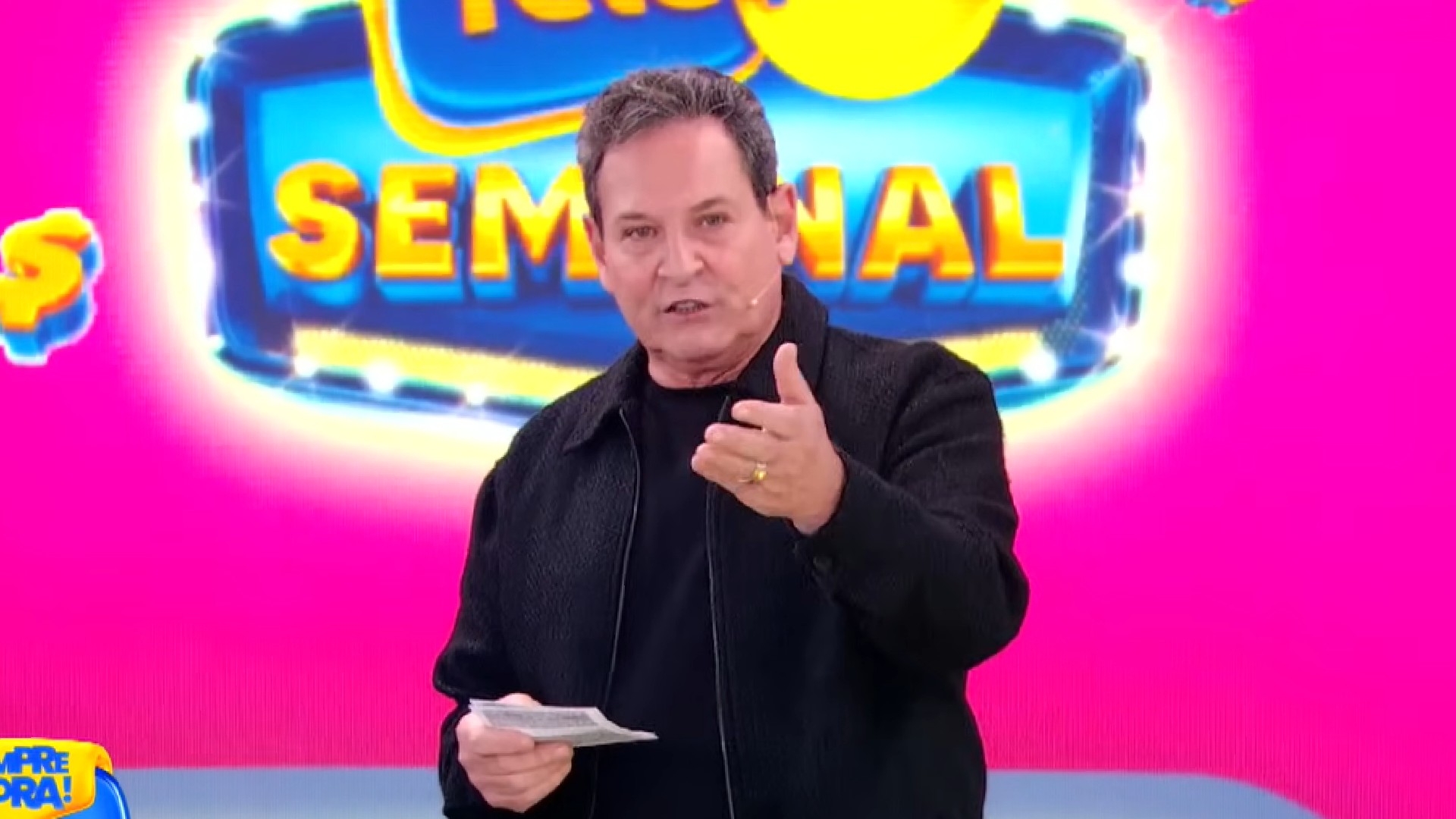 Sorteio da Tele Sena Semanal cor rosa