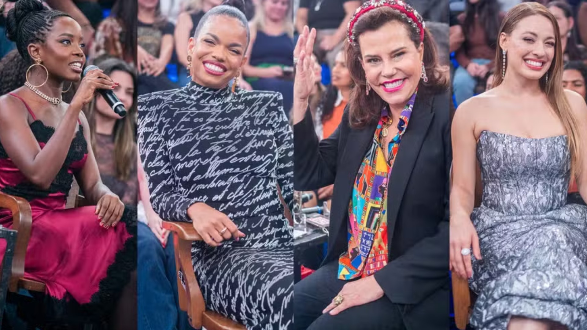 Clara Moneke, Jeniffer Nascimento, Narcisa e Beatriz Reis no Altas Horas