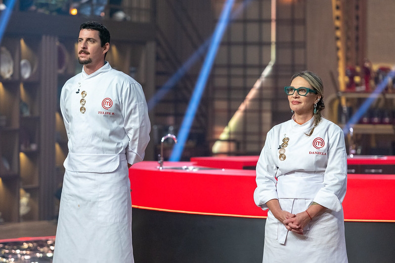 Daniela e Felipe na final do MasterChef Brasil 2025