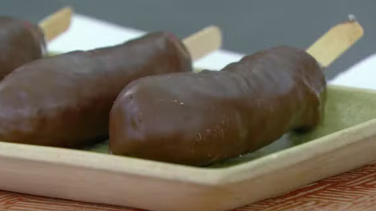Picolé de Banana com Chocolate do Mais Você