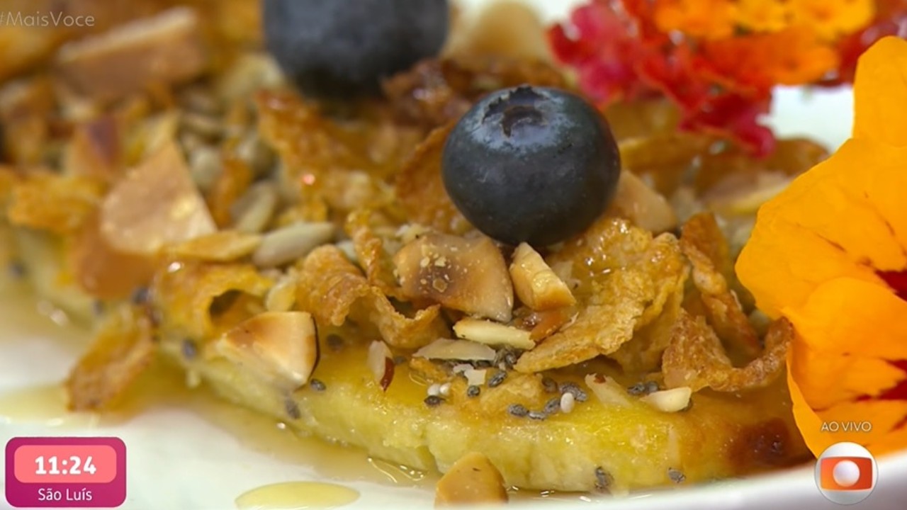 Banana com castanhas para o café da Ana Maria Braga no Mais Você