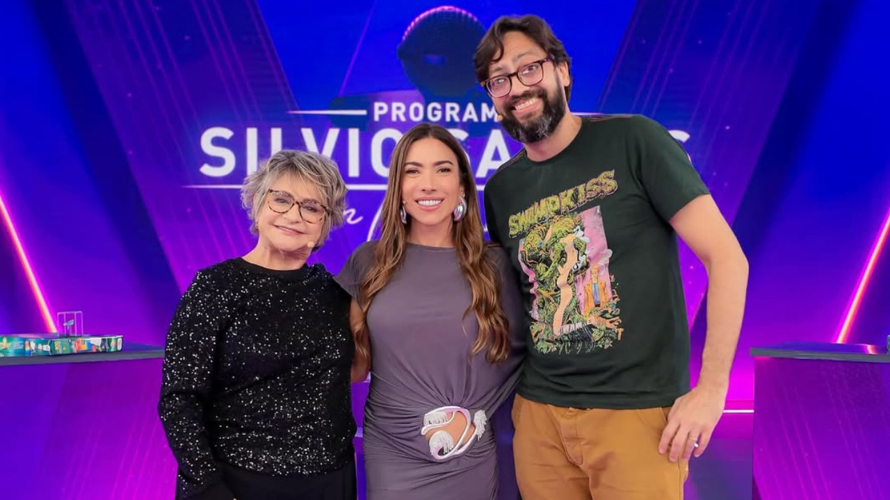 Fafy Siqueira e Fernando Caruso no Programa Silvio Santos