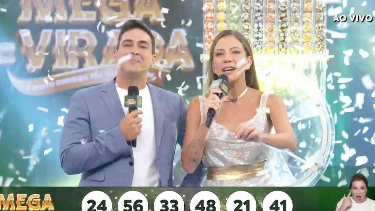 Sorteio da Mega da Virada na TV, em 2024