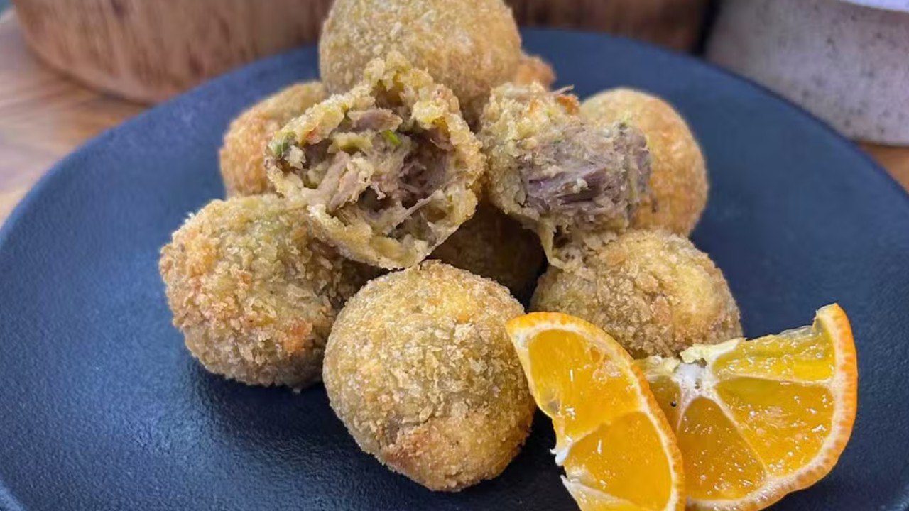 Bolinho de carne com inhame da Ana Maria Braga