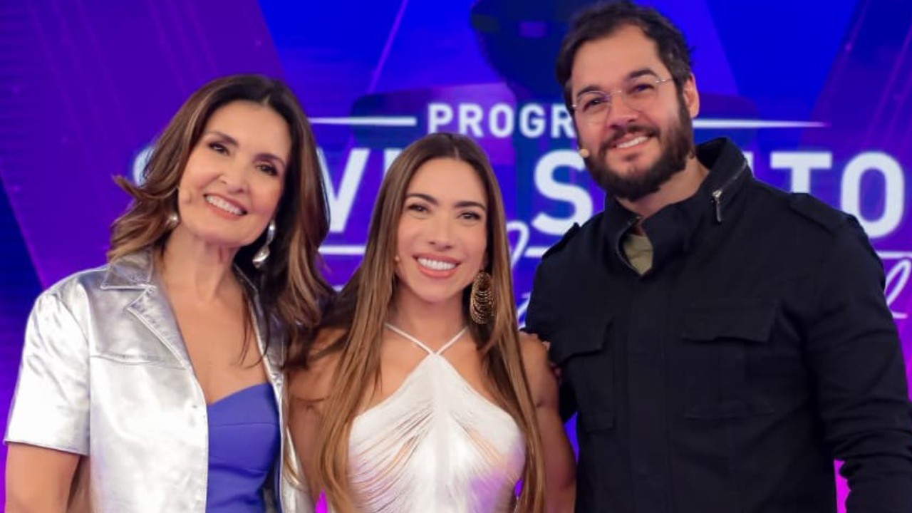 Fátima Bernardes no programa Silvio Santos