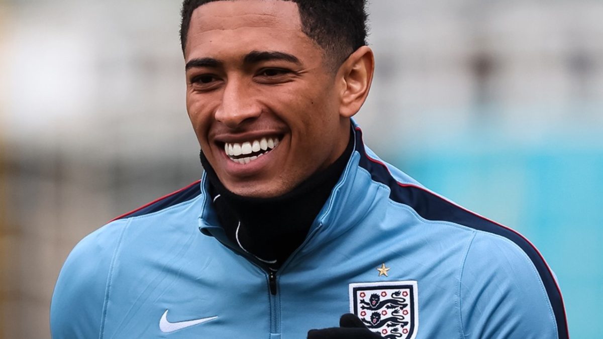 Jude Bellingham em treino da Inglaterra