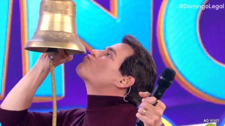 Celso Portiolli vence a Globo por 17 minutos e comemora liderança ao vivo no Domingo Legal: “Vamos continuar lutando”