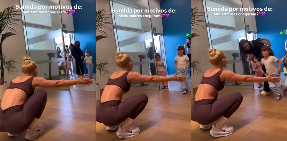 Abraço de Virginia Fonseca nas filhas